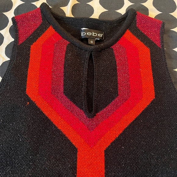 Bebe Black and Red Sleeveless Top - Picture 6 of 6